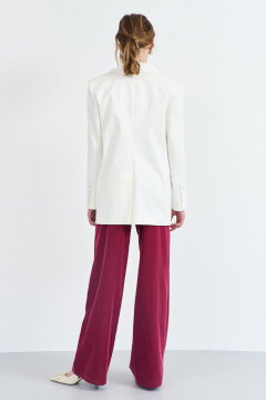 Летний белый жакет из костюмной ткани с отрезным бочком AG Green G509/4 - фото 3