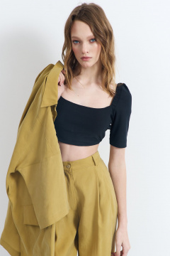 Полуприлегающий трикотажный джемпер с квадратной горловиной AG Green G510/9А - фото 2