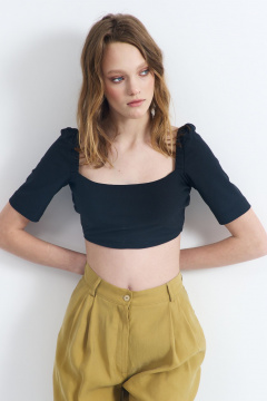 Полуприлегающий трикотажный джемпер с квадратной горловиной AG Green G510/9А - фото 1