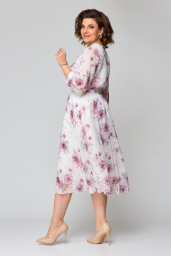 Платье из шифона с приталенным силуэтом и юбкой полусолнце Slaviaelit 526-1 светло-розовый - фото 4