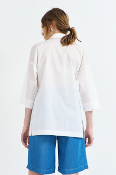 Летняя белая блузка из плательной ткани с отложным воротником AG Green G511/3 - фото 2