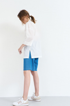 Летняя белая блузка из плательной ткани с отложным воротником AG Green G511/3 - фото 5