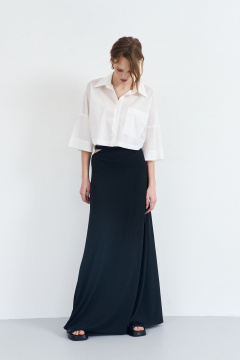 Летняя женская белая блузка из текстиль с коротким рукавом AG Green G514/3 - фото 5