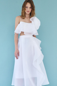 Юбка из плательной ткани с воланами и эластичным поясом AG Green G517/8 - фото 3