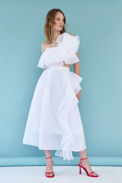 Юбка из плательной ткани с воланами и эластичным поясом AG Green G517/8 - фото 1