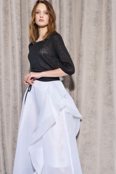 Летний трикотажный джемпер с вытачками и длинной рукавной рукавом AG Green G517/9 - фото 5