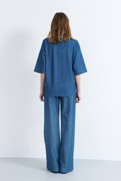 Летняя майка из трикотажа с декоративной вышивкой и коротким рукавом AG Green G518/9 - фото 3