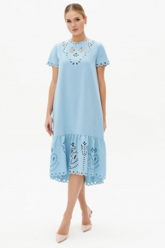 Летнее платье с перфорацией и объемной вышивкой Urs 23-231-3 - фото 5