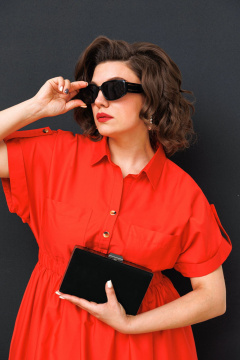 Платье AGATTI 5293-1 коралл - фото 5