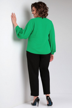Летняя свободная элегантная блузка с пуговицами Таир-Гранд 62438 травяной - фото 5