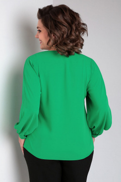 Летняя свободная элегантная блузка с пуговицами Таир-Гранд 62438 травяной - фото 2