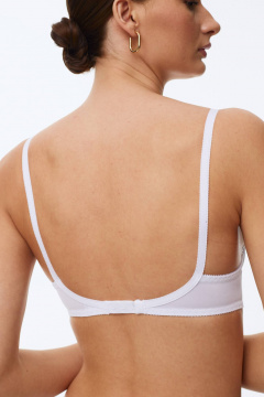 Круглогодичный белый бюстгальтер из трикотажа с кружевом Леди Леда 403-306 - фото 4