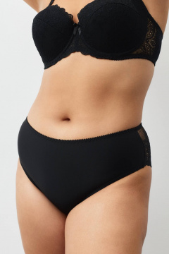 Круглогодичные черные кружевные трусы с высокой линией Леди Леда 335-274 - фото 2