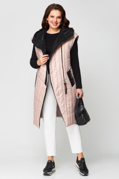 Демисезонный розовый жилет с капюшоном и прорезными карманами Svetlana-Style 1766 розовый - фото 3