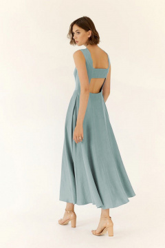 Платье из текстиля в стиле на каждый день бирюзовое BURVIN 6879-81 - фото 2