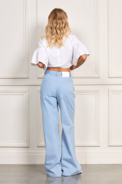 Голубые джинсы из хлопка с классическим силуэтом Rivoli 5199 голубой - фото 4