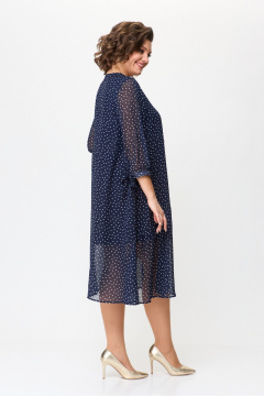 Нарядное шифоновое платье с воланами и стразами Michel chic 2164 синий - фото 4