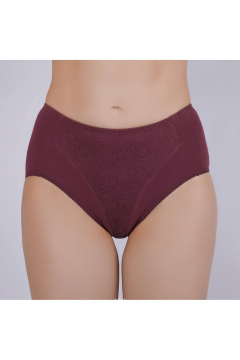 Трусы из хлопкового трикотажа с кружевной передней деталью Verally 1084-1 бургунд - фото 1