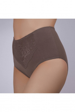 Трусы из эластичного полотна с двойным слоем и отделкой из кружева Verally 1093-2 перец - фото 3