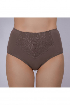 Трусы из эластичного полотна с двойным слоем и отделкой из кружева Verally 1093-2 перец - фото 1