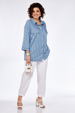 Комплект из рубашки и брюк из ткани с вискозой и льном Grace for you 251 - фото 2