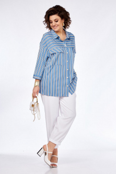 Комплект из рубашки и брюк из ткани с вискозой и льном Grace for you 251 - фото 1