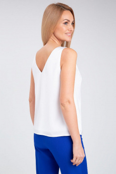 Стильная шелковистая блуза с V-образным вырезом IVARI 423 белый - фото 5