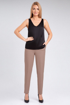 Черная деловая блуза свободного силуэта из текстиля IVARI 423 черный - фото 3