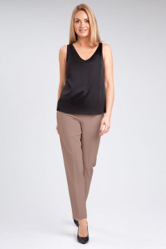 Черная деловая блуза свободного силуэта из текстиля IVARI 423 черный - фото 2