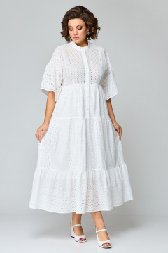 Макси платье из ришелье с ярусной юбкой ANASTASIA MAK 1184 молочный - фото 2