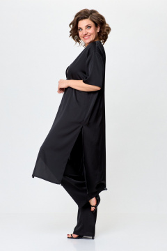 Платье-футляр из французского трикотажа с украшением Avenue 0326 черный - фото 2