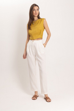 Льняной комплект топ и брюки в стиле Old Money EZER 2053 - фото 2