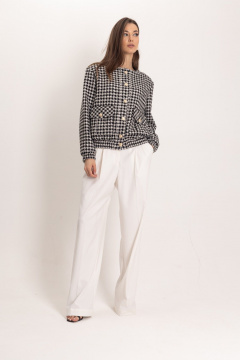 Костюм из жакета и брюк-палаццо из гусиной лапки EZER 2055 - фото 4