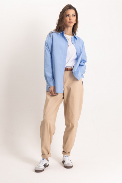 Стильные джинсовые брюки-слоучи с высокой посадкой EZER 1102 - фото 2