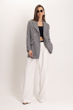 Бежевые брюки-палаццо с высоким поясом и скрытой застежкой EZER 1104 - фото 1