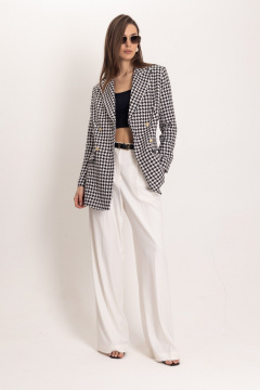 Бежевые брюки-палаццо с высоким поясом и скрытой застежкой EZER 1104 - фото 5