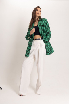 Бежевые брюки-палаццо с высоким поясом и скрытой застежкой EZER 1104 - фото 4