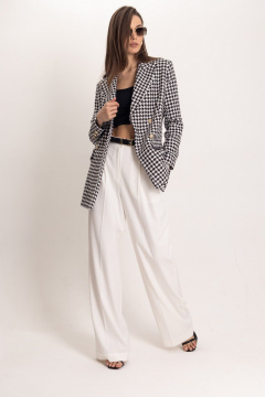 Бежевые брюки-палаццо с высоким поясом и скрытой застежкой EZER 1104 - фото 2