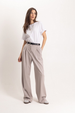 Серые брюки-карандаш со стрелками и высокой посадкой EZER 1105 - фото 4