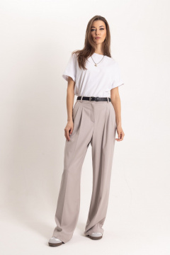 Серые брюки-карандаш со стрелками и высокой посадкой EZER 1105 - фото 3