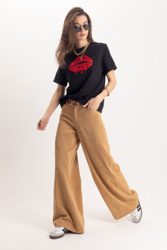 Черная футболка свободного кроя с логотипом спереди EZER 1401 - фото 4