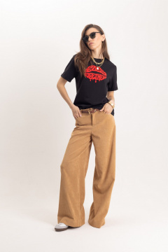 Черная футболка свободного кроя с логотипом спереди EZER 1401 - фото 3