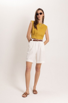 Льняной комплект топ и шорты в стиле Old Money EZER 2074 - фото 2