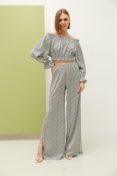 Костюм двойка: брюки с разрезами и топ на резинке PUR PUR 939/5 - фото 1