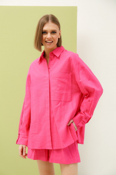 Рубашка свободного силуэта и шорты на резинке из льна PUR PUR 11-087/4 - фото 3