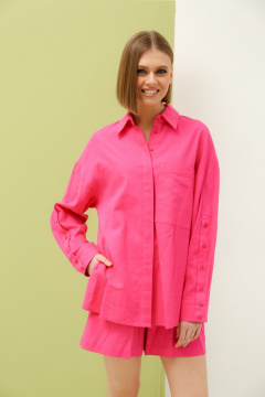 Рубашка свободного силуэта и шорты на резинке из льна PUR PUR 11-087/4 - фото 2