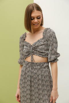 Комплект: трапециевидная юбка и топ с регулировочной кулиской PUR PUR 11-189 - фото 2