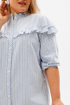 Платье-рубашка с полоской из натурального хлопка Anelli 1343 полоска - фото 5