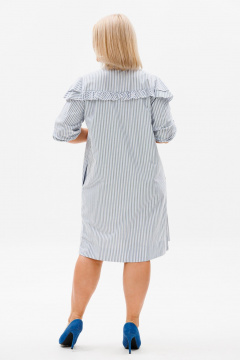 Платье-рубашка с полоской из натурального хлопка Anelli 1343 полоска - фото 4