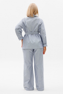 Костюм брюки и жакет из хлопка с резинкой Anelli 1347 перламутр - фото 5